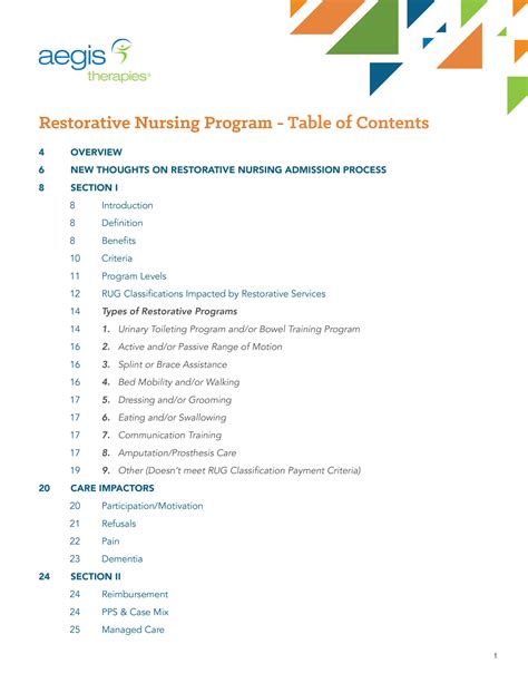 Restorative Nursing Program Template