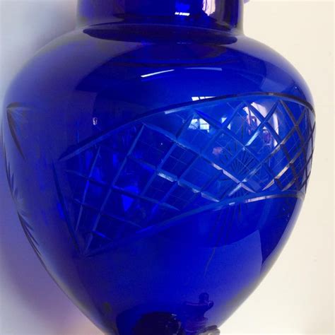 Late 20th Century Cobalt Blue Glass Apothecary Jar Chairish