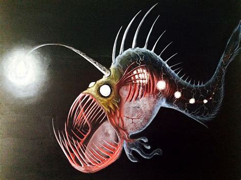 Pin By Nick Michels On Art Angler Fish Art Deep Sea Creatures