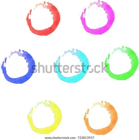Watercolor Circle Vector Set Stock Vector Royalty Free 723813937