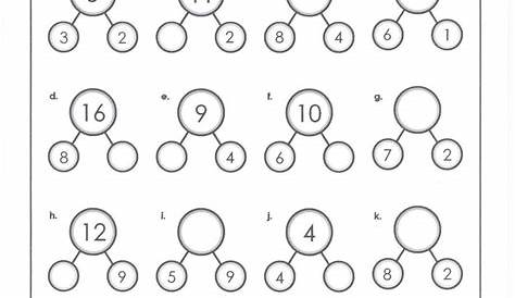 Number Bond Worksheets Kindergarten | First grade math worksheets