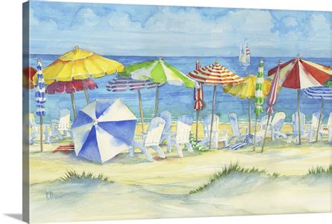 Watercolor Beach Wall Art Canvas Prints Framed Prints Wall Peels