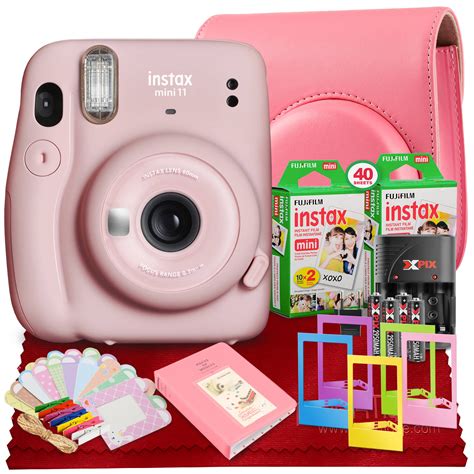 fujifilm instax mini 11 instant film camera blush pink with fujifilm instax mini twin film 40