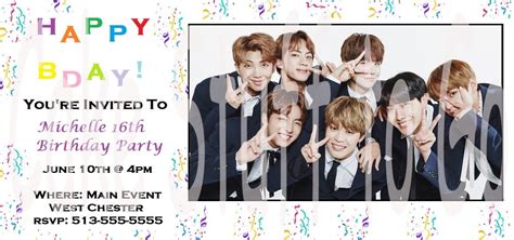 This free printable bts welcome sign would work great when added as part of the themed decorations at a bts themed birthday party. NEW BTS Bangtan Boys Birthday Invitations #BTS #KPOP # ...