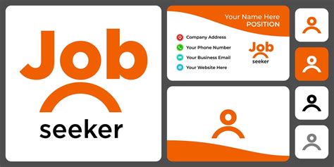 Job Seeker Logo Design With Business Card Template 11639774 Vector Art