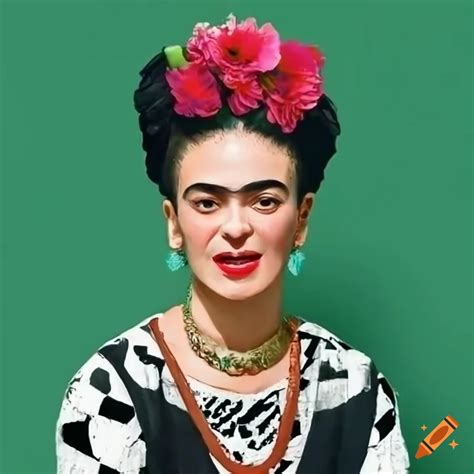 Portrait Of Frida Kahlo With Flowers On Her Head On Craiyon