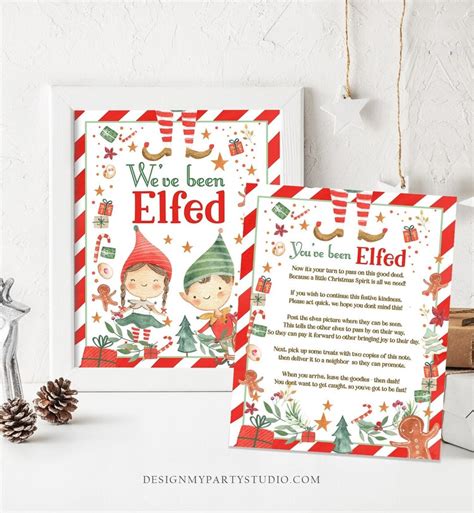 editable you ve been elfed christmas game we ve been etsy