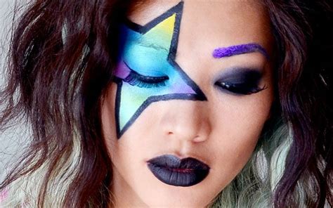 Star Themed Eye Makeup Glam Rock Makeup Rocker Makeup Rock Makeup