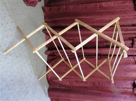 Lot Detail Vintage Wooden Folding Clothes Drying Rack