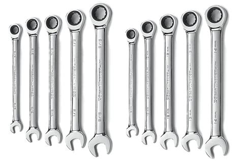 Gearwrench 9418 10pc 72 Tooth 12 Point Ratcheting Combination Saemetric Wrench Set