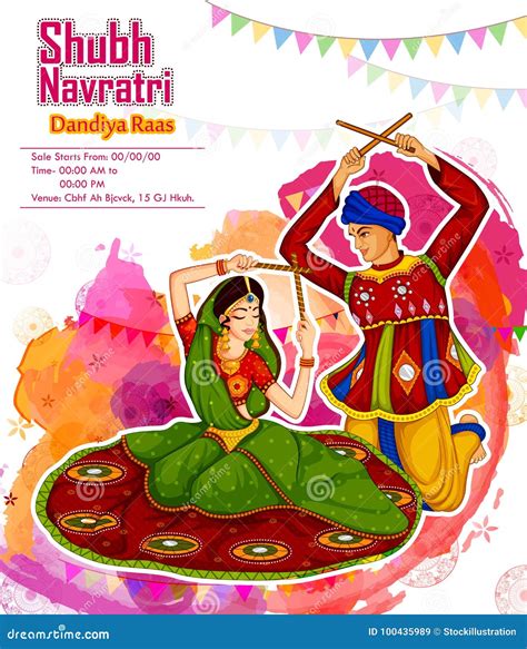 Navaratri Festival Dandiya Raas Garba Advertising Cartoon Color My XXX Hot Girl