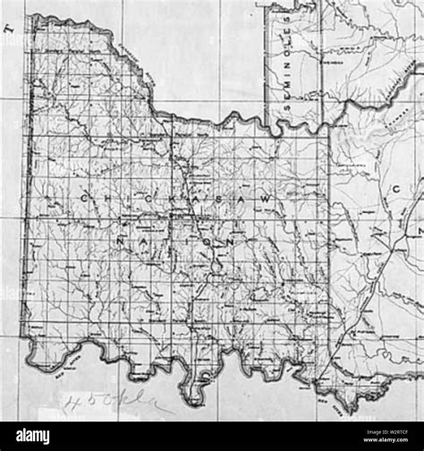 Chickasaw Nation Map Stock Photo Alamy