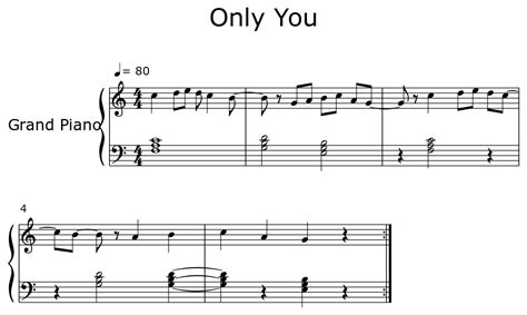 Only You Sheet Music For Piano
