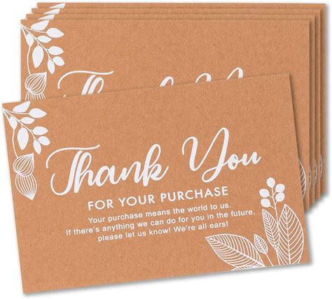 Thank You For Your Order Cards Pack Thank You For Your Purchase
