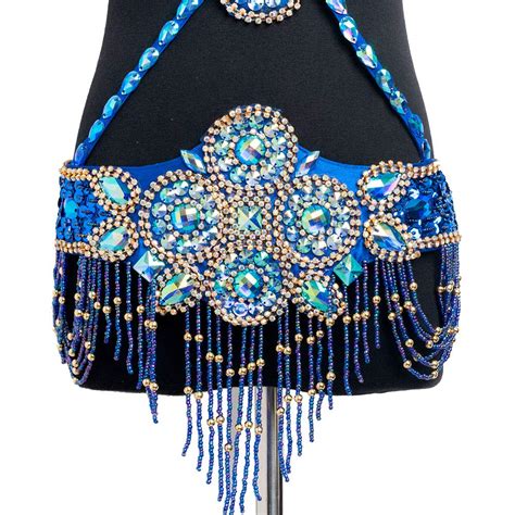 Royal Smeela Belly Dance Costume For Women Tribal Belly Dance Bra And Belt Set Rhinestone Bra