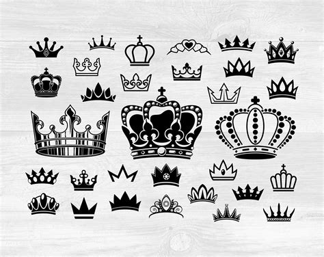Crown Bundle Svg Tiara Svg Crown Vector Crown Royal Svg King Etsy My
