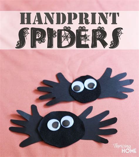 Spider Handprints 5 Minute Craft Thriving Home Halloween Crafts