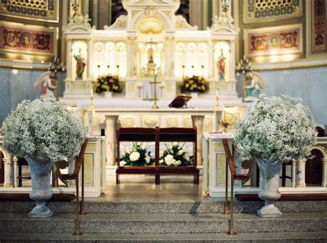 Altar flowers can be donated in memory of a loved one or special occasion. Ceremony Décor Photos - Baby's Breath Arrangements at ...