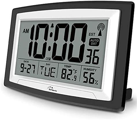 Wallarge Atomic Clock With Indoor Temperature And Humidityself Setting
