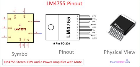 9v Audio Power Amplifier Circuit Using Lm4755