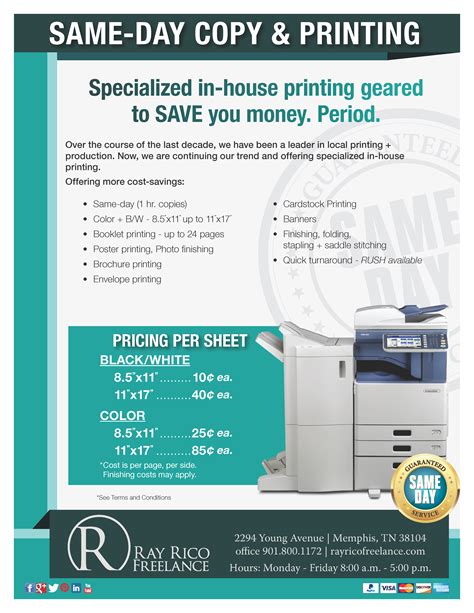 Now Offering Same Day Printing And Copy Services Ray Rico Freelance