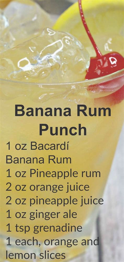 Banana Rum Punch ~ You Can Even Make A ‘slush’ Version By Adding All Ingredients Into A Blender