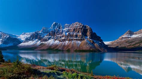 Wallpaper National Park Alberta Canada Fjord Alps Rocks Mountains Lake
