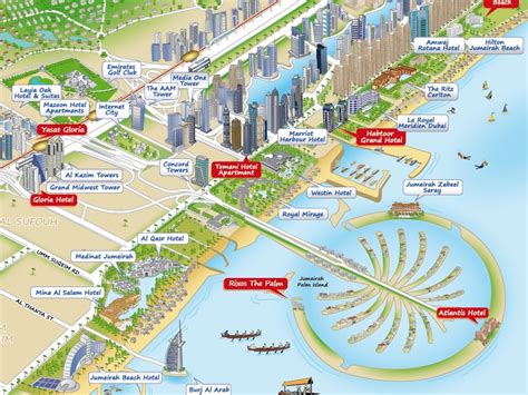 3d Illustration Map Of Dubai Uae