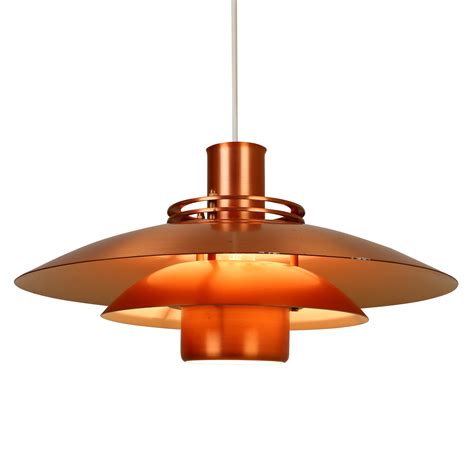 Multilayered Scandinavian Pendant Hanging Lamp Made Of Copper 1960s