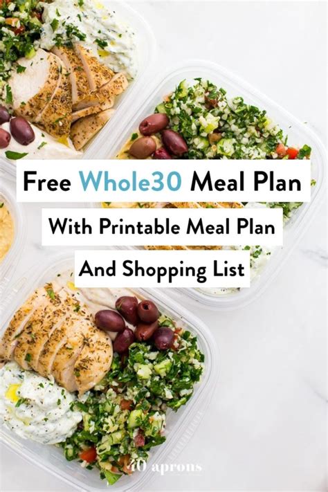 30 Day Whole30 Meal Plan 40 Aprons