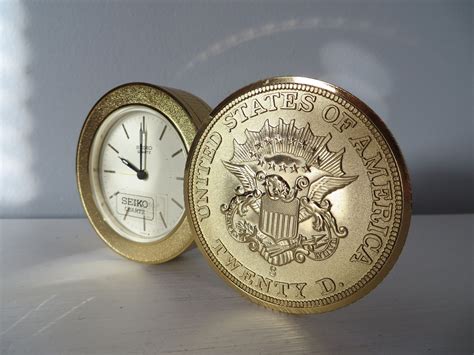 Seiko clocks at the clock depot all at discount prices. Vintage Seiko Gold Coin Clock - Desk Clock - Twenty Dollar ...