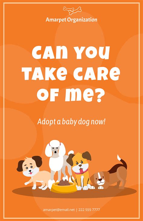 Simple Dog Adoption Poster Template - Download in Word, Google Docs