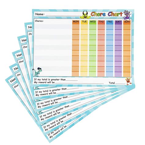 Buy Chore Chart 6 Pack Dry Erase Reward Chart For Kids Teach