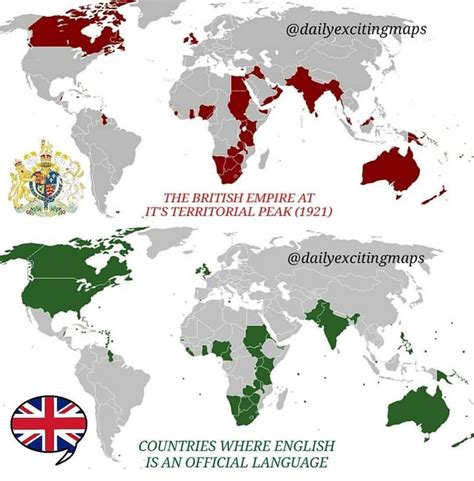 The British Empire Compared To Modern Day Countries In Which English Is
