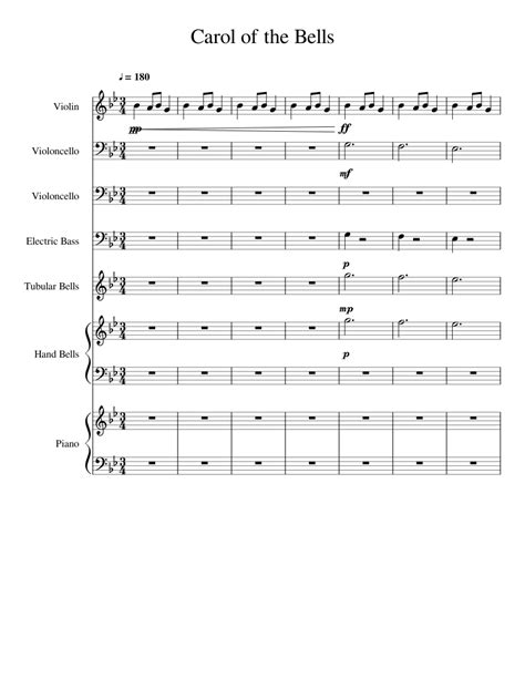 They went caroling on christmas day. Carol of the Bells Sheet music for Violin, Piano, Cello ...