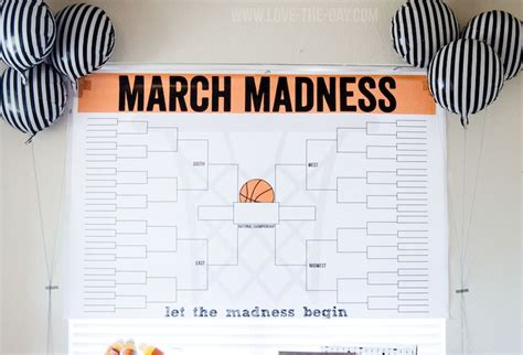 Large 2022 March Madness Bracket Basketball Printable By Love Etsy