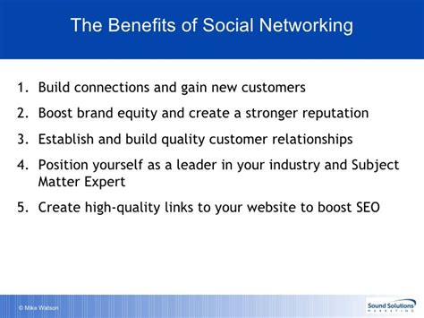 The Benefits Of Social Networking