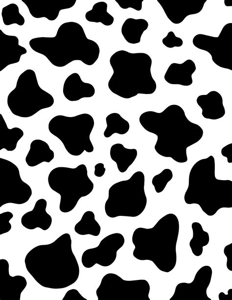 Black and white small printed cow print png and svg digital | Etsy