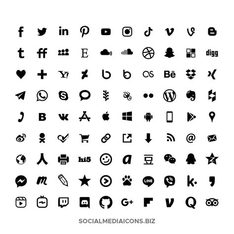 Vector Social Media Icon Set Base Collection Instant Download In 2021