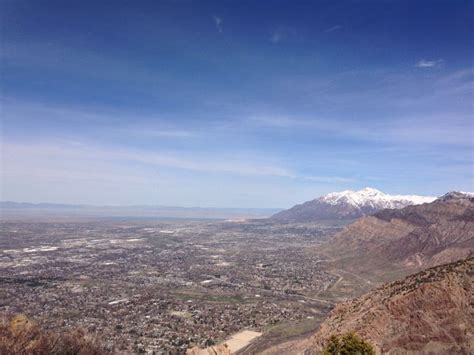 View From Malans Peak Above Ogden Utah With Ben Lomond Peak In The