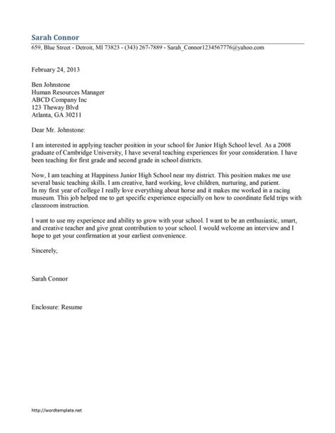 To name title company address city. Second Grade Teacher Cover Letter Samples & Templates Download