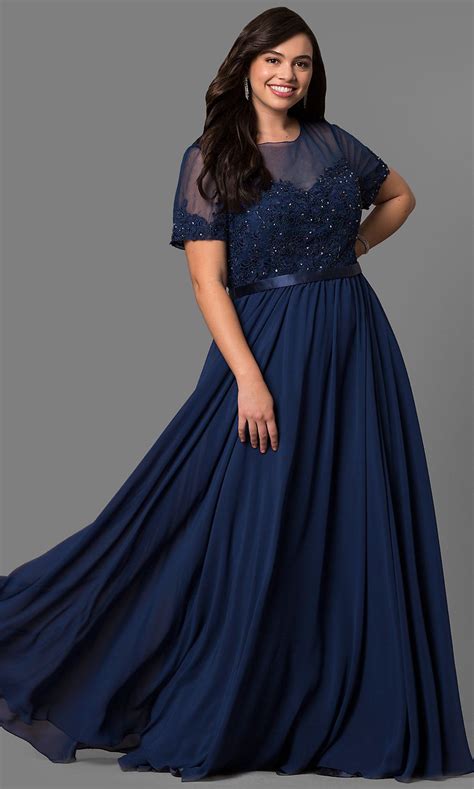 Short Sleeve Long Plus Size Formal Dress With Lace Plus Size Formal Dresses Plus Size Evening