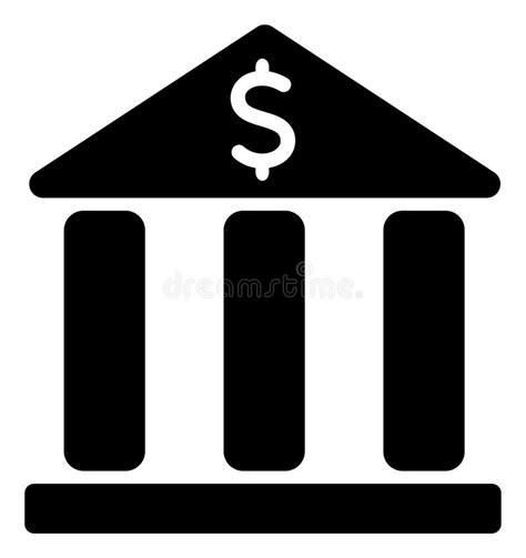 Bank Building Flat Icon Image Stock Illustration Illustration Of