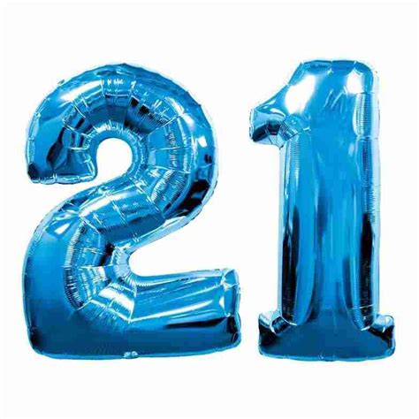 Large Blue Number 21 Balloon 21 Balloons Qualatex Balloons Number