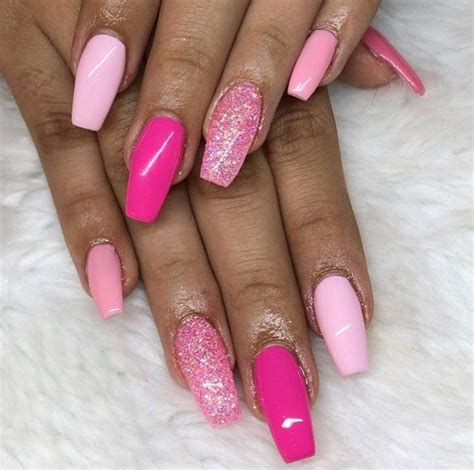 Multiple Shades Of Pink Nails Inspiration I Have Found This Picture