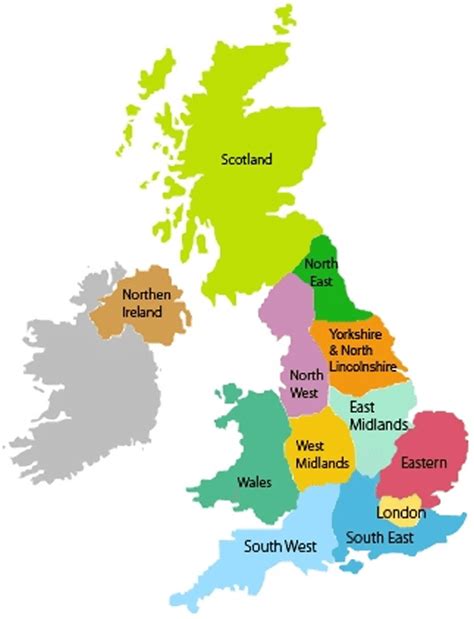 9 Regions Of England Map Map