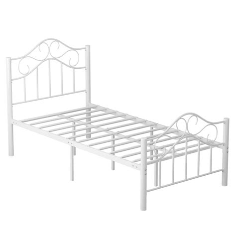 Mecor Twin Curved Metal Bed Frame Mattress Foundationplatform Bed