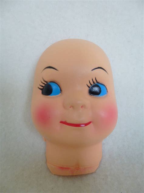 Unusual Vintage 3 Inch Big Eye Plastic Doll Face