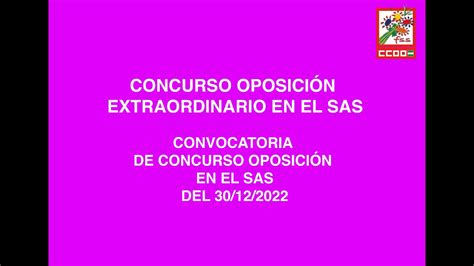 Inscripciones en el concurso oposición extraordinario en el SAS YouTube