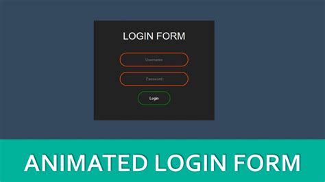 Animated Login Form Using Only Html And Css How To Create A Login Form